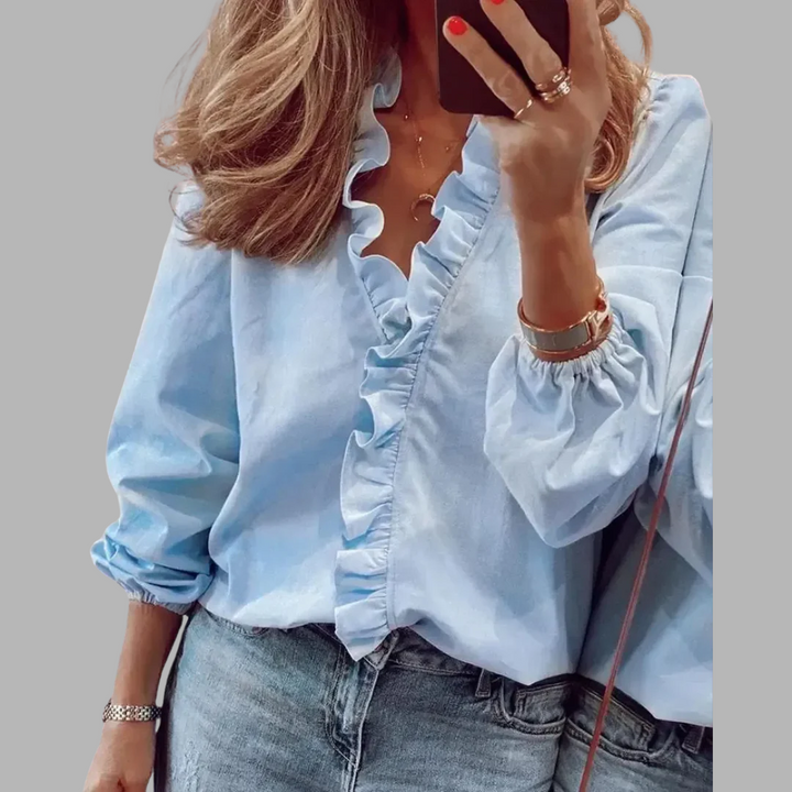 Margot Biarritz - Blouse Élégante à Manches Longues Maren