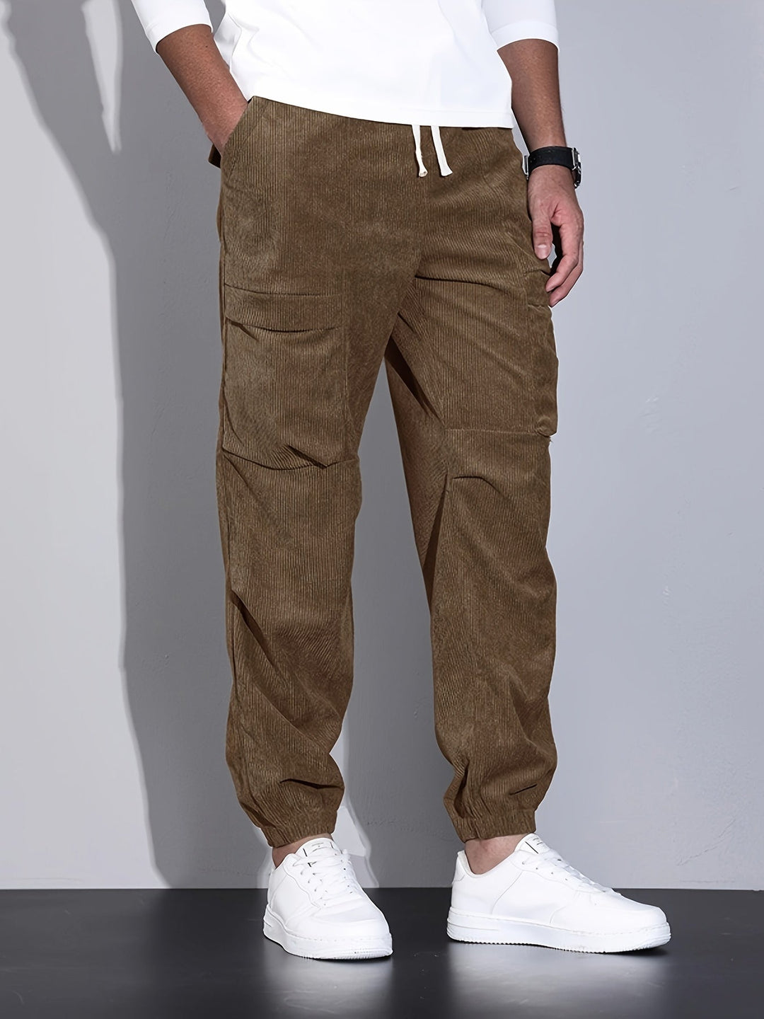 Margot Biarritz - Pantalon cargo en velours côtelé