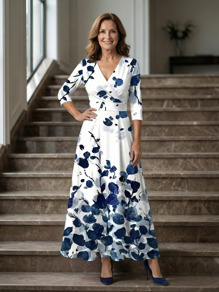 Margot Biarritz - Robe Midi Croisée à Col Celine