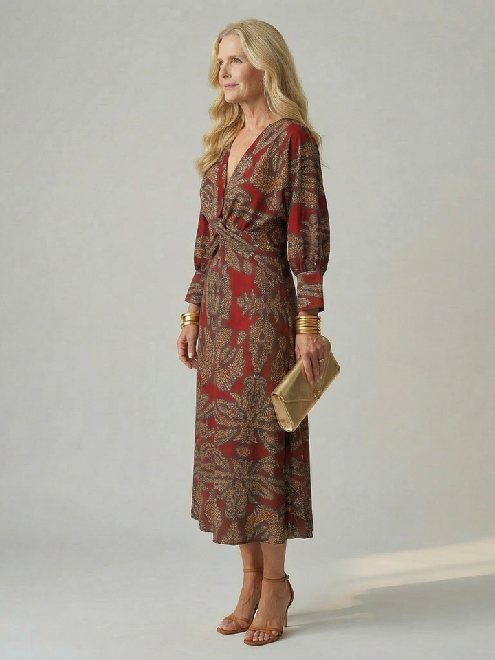 Margot Biarritz - Robe Midi Enveloppante Naturelle Lune