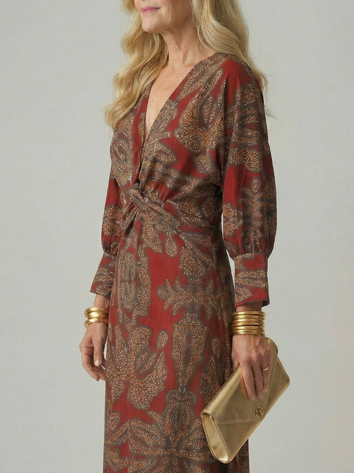 Margot Biarritz - Robe Midi Enveloppante Naturelle Lune