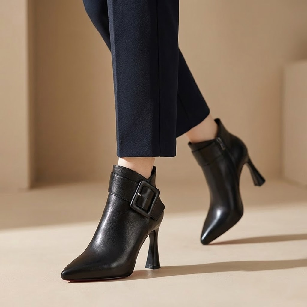 Margot Biarritz - Bottines à Talon avec Boucle Oversize