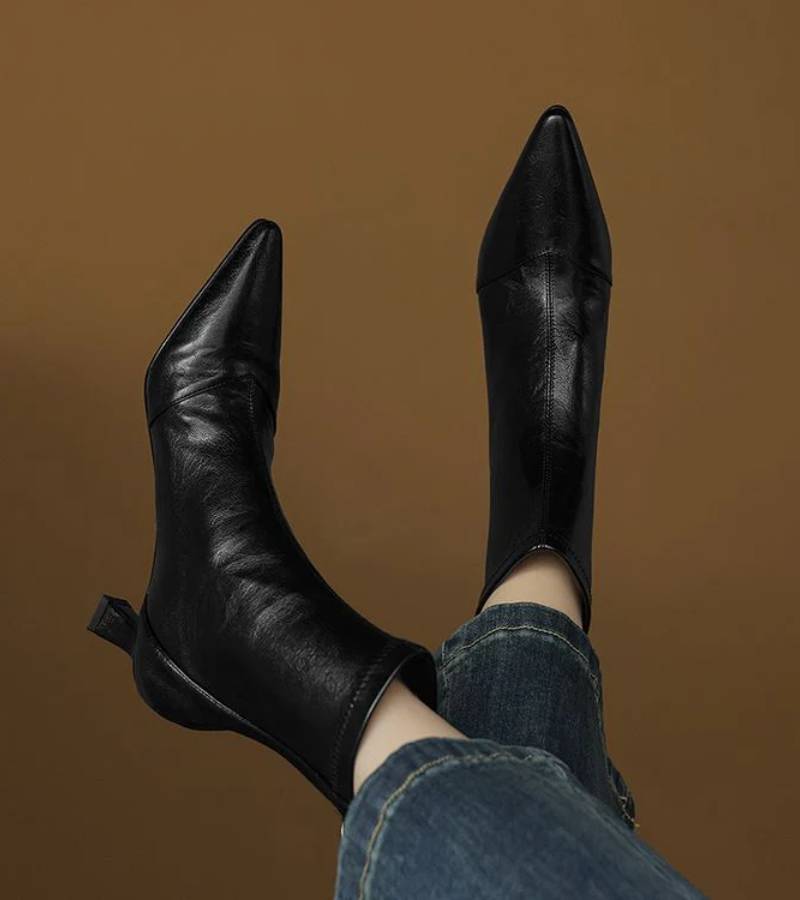 Margot Biarritz - Bottines en cuir à talon élégant