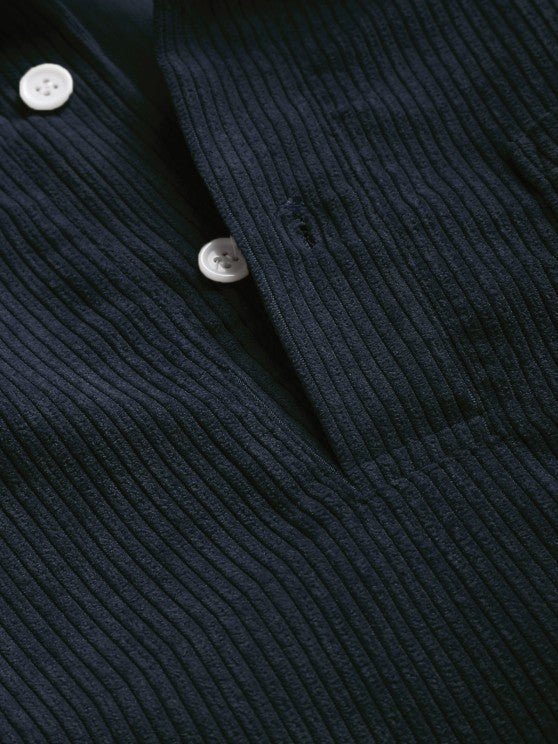 Margot Biarritz - Chemise à manches longues demi-boutons pour homme