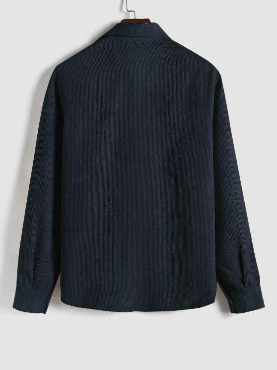 Margot Biarritz - Chemise à manches longues demi-boutons pour homme