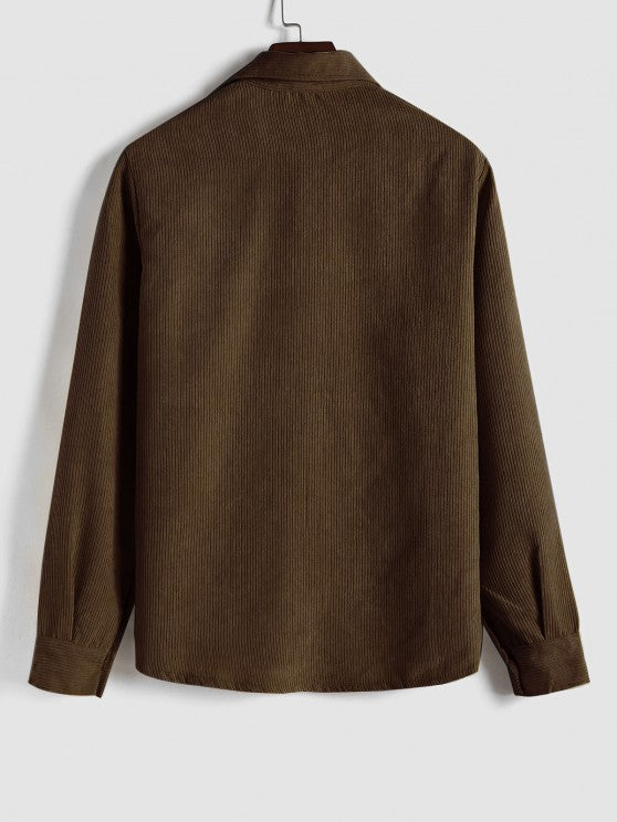 Margot Biarritz - Chemise à manches longues demi-boutons pour homme