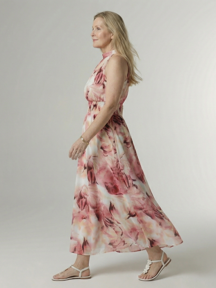Margot Biarritz - Robe Midi à Encolure Halter Froncée
