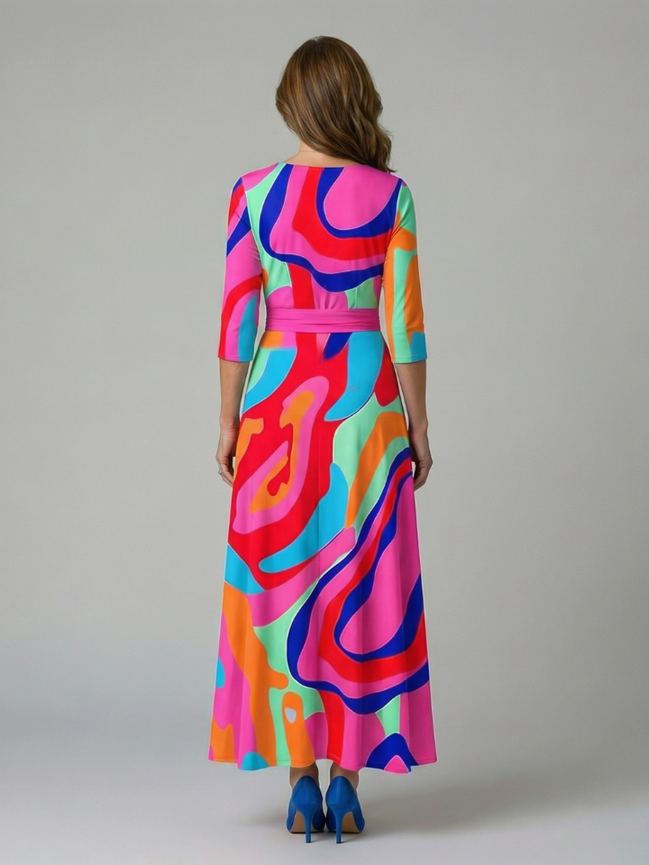 Margot Biarritz - Robe Midi Croisée à Col Celine