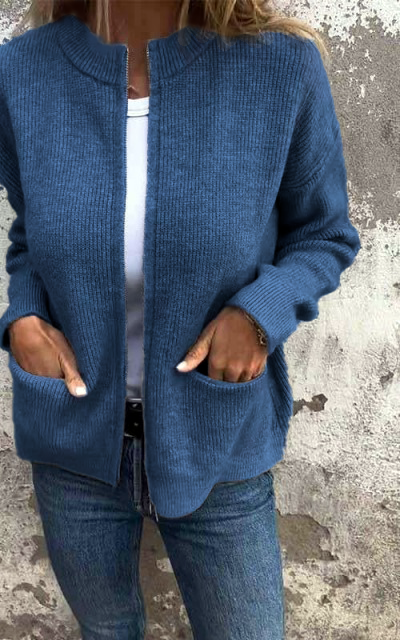 Margot Biarritz - Veste en maille zippée à col rond