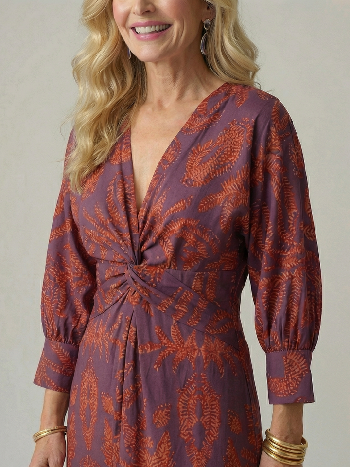 Margot Biarritz - Robe Midi Enveloppante Naturelle Lune