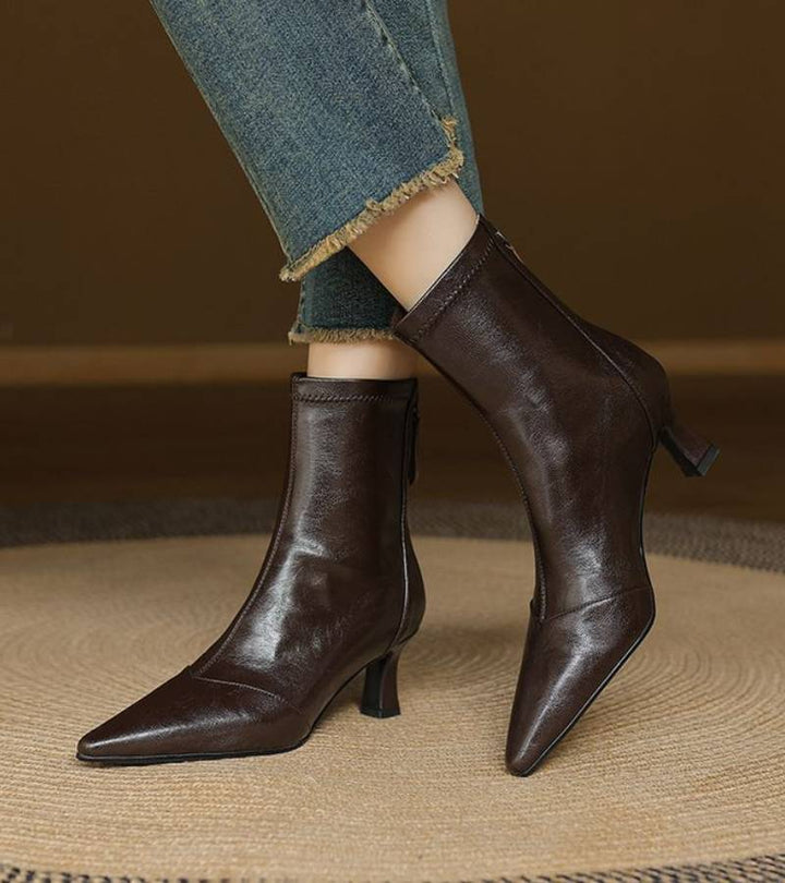 Margot Biarritz - Bottines en cuir à talon élégant