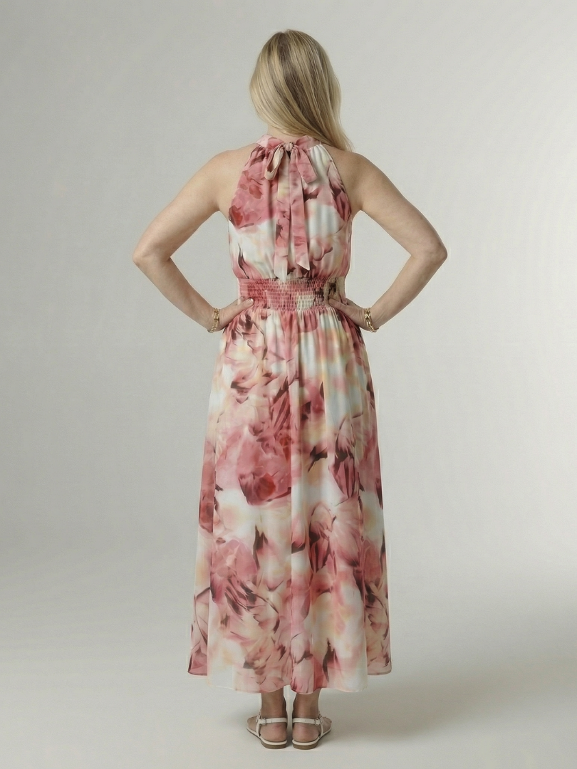 Margot Biarritz - Robe Midi à Encolure Halter Froncée
