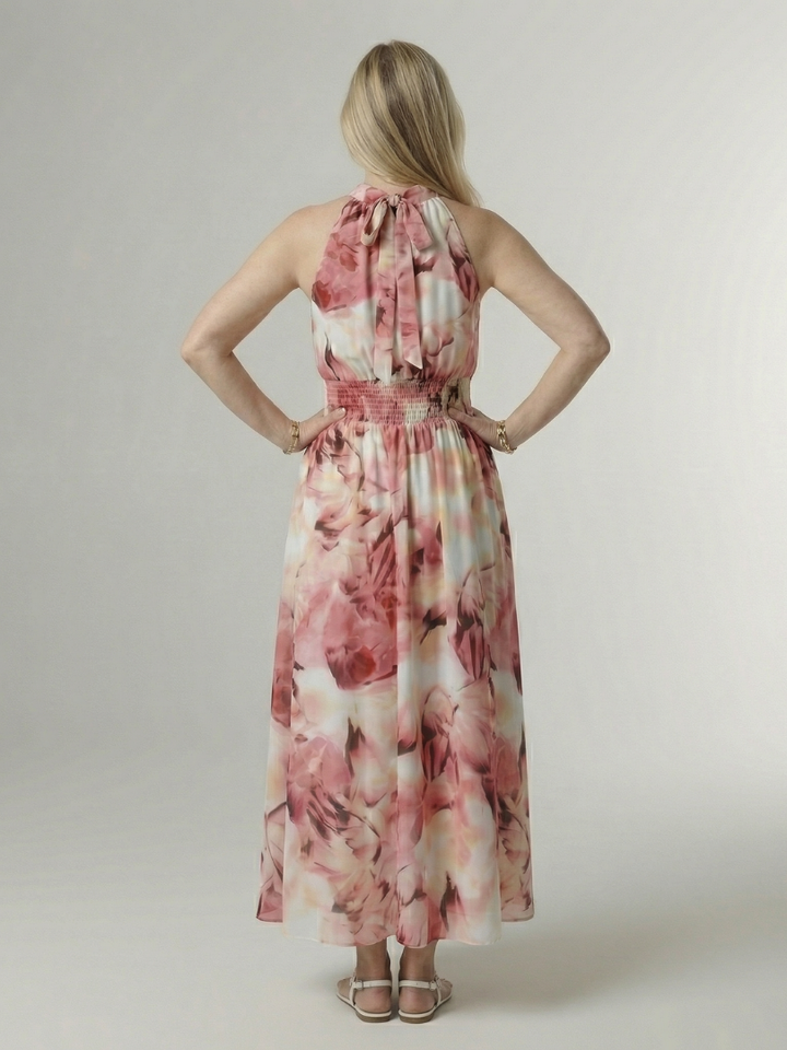 Margot Biarritz - Robe Midi à Encolure Halter Froncée