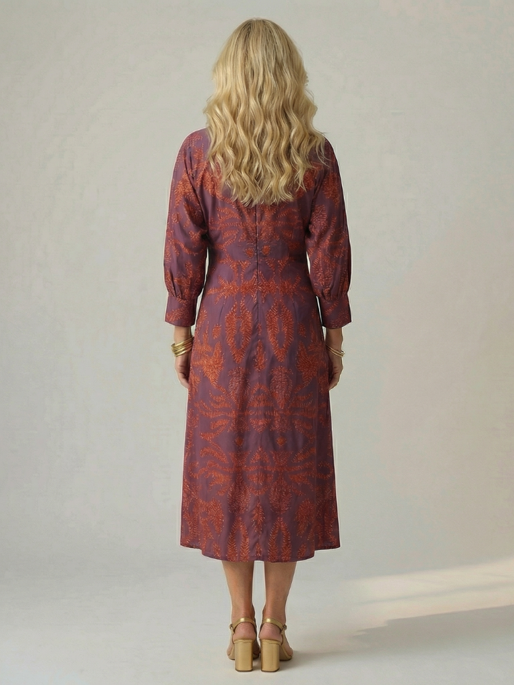 Margot Biarritz - Robe Midi Enveloppante Naturelle Lune