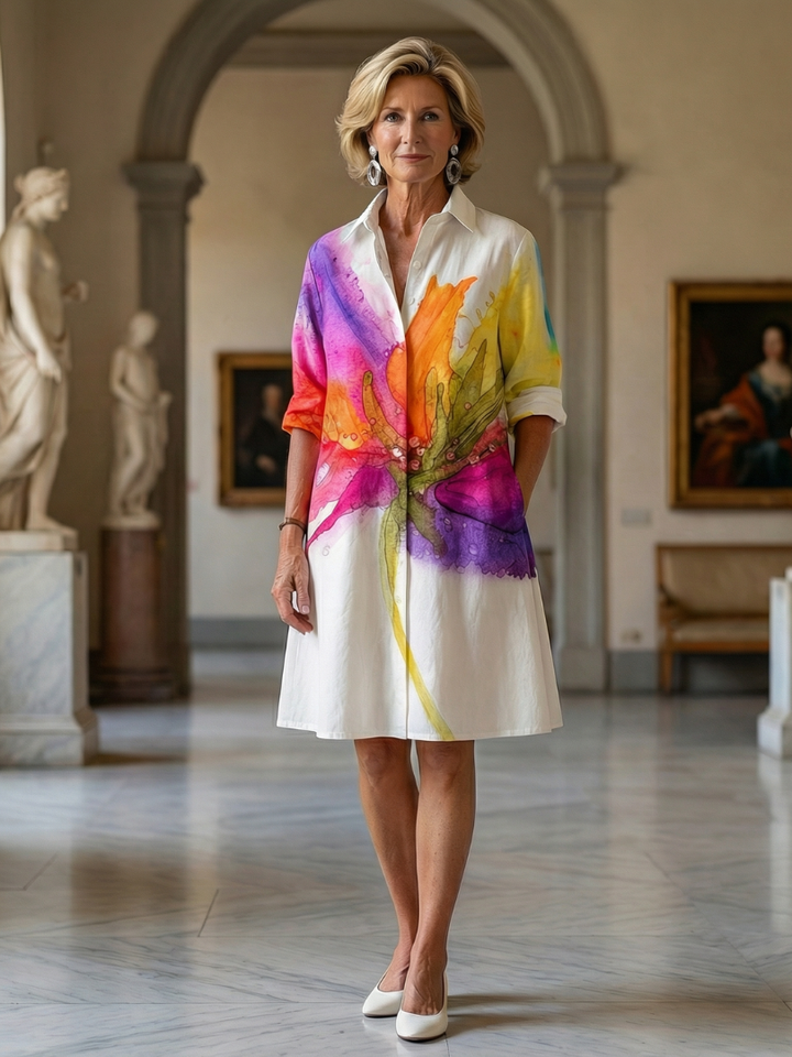 Margot Biarritz - Robe de Jardin Peinte Ulyssa