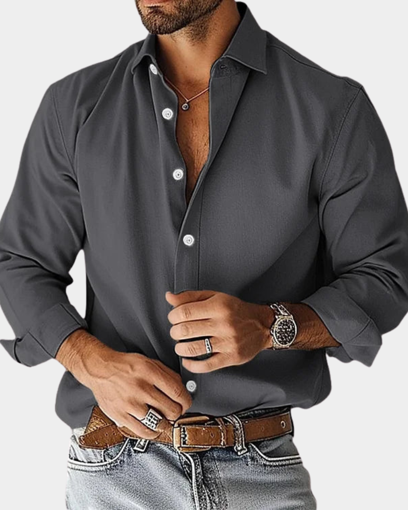Margot Biarritz - Chemise slim à boutons extensible pour homme