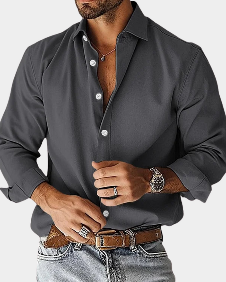 Margot Biarritz - Chemise slim à boutons extensible pour homme