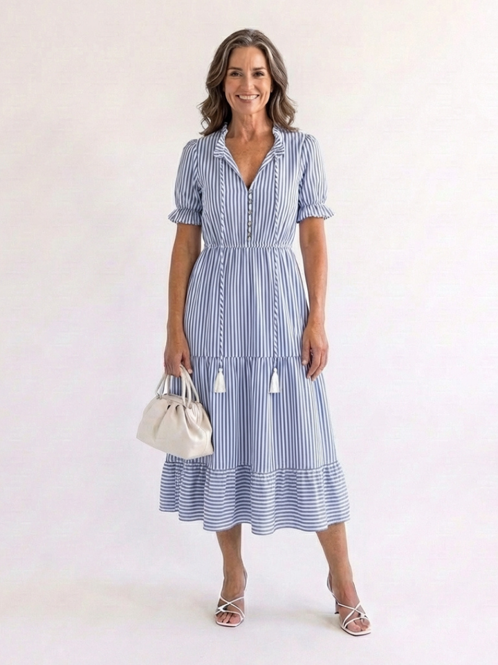 Margot Biarritz - Robe midi à manches courtes Dakato