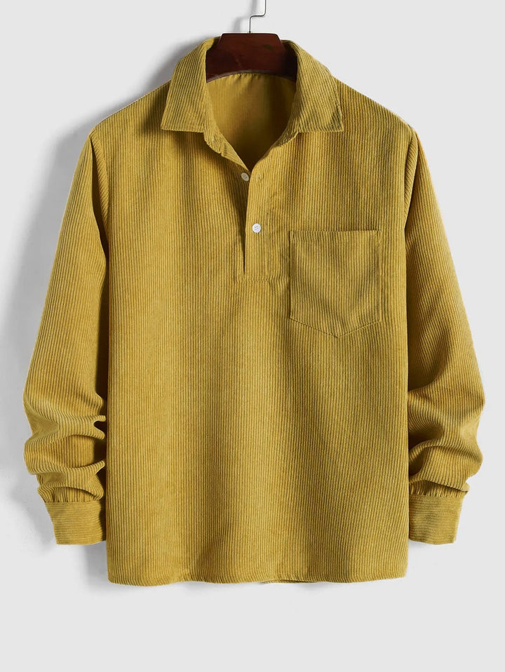 Margot Biarritz - Chemise à manches longues demi-boutons pour homme