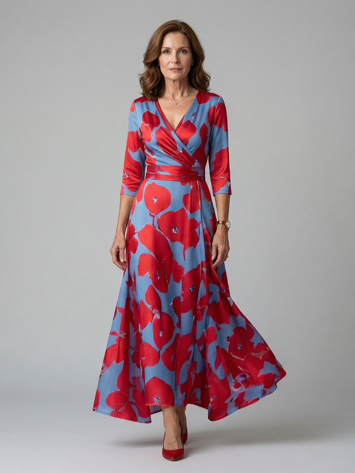 Margot Biarritz - Robe Midi Croisée à Col Celine