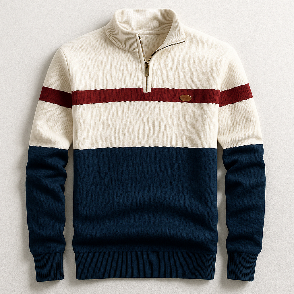 Margot Biarritz - Pull homme avec zip au col