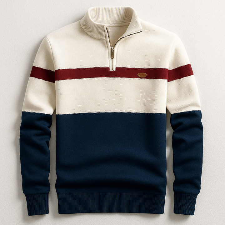 Margot Biarritz - Pull homme avec zip au col