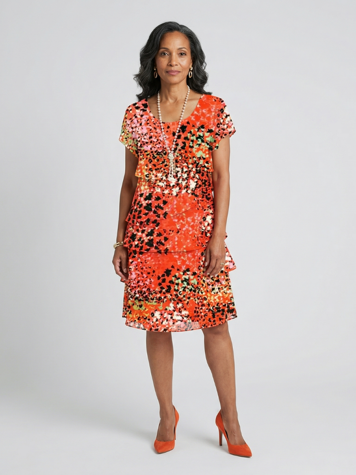 Margot Biarritz - Robe genou à motifs éparpillés Evania