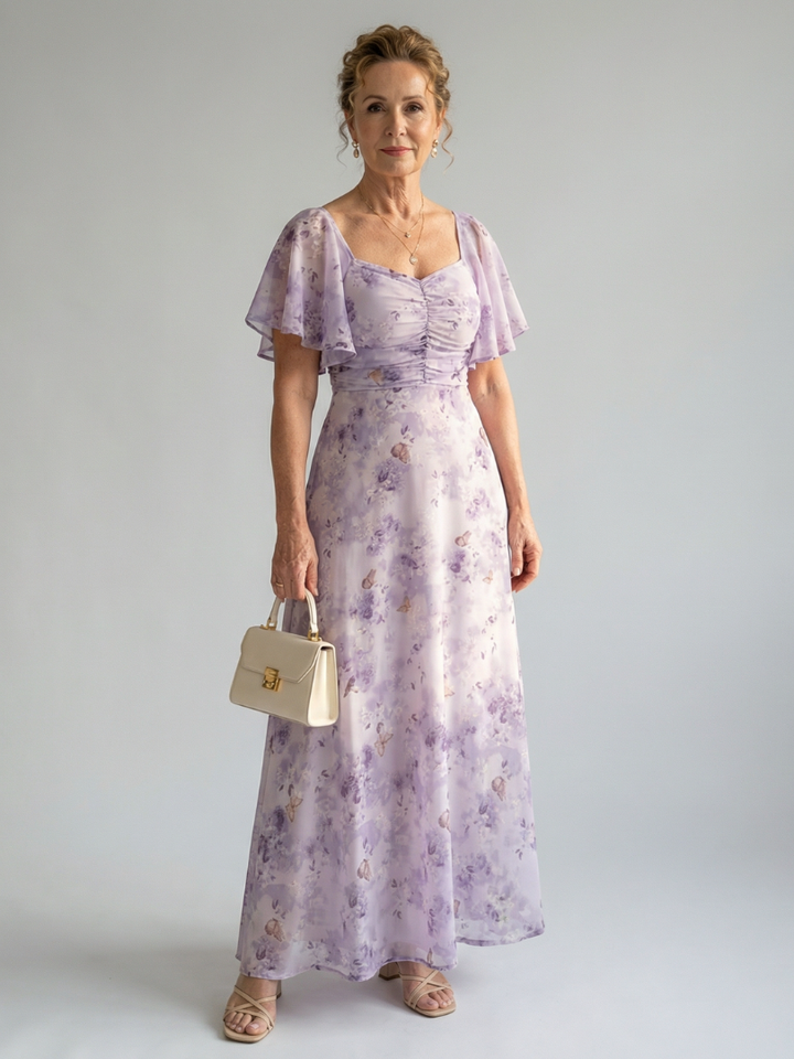 Margot Biarritz - Robe Midi à Manches Volantes
