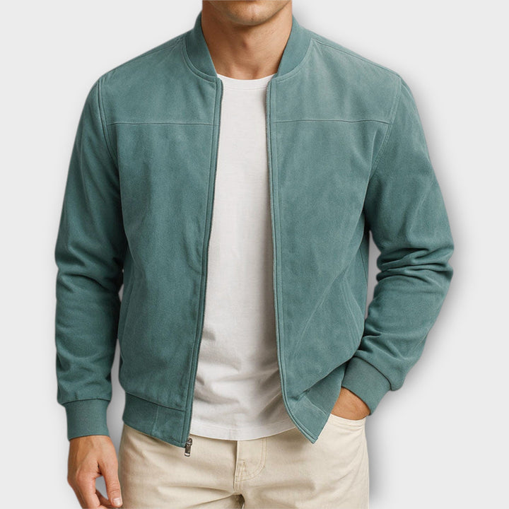 Margot Biarritz - Veste bomber en cuir suédé pour homme