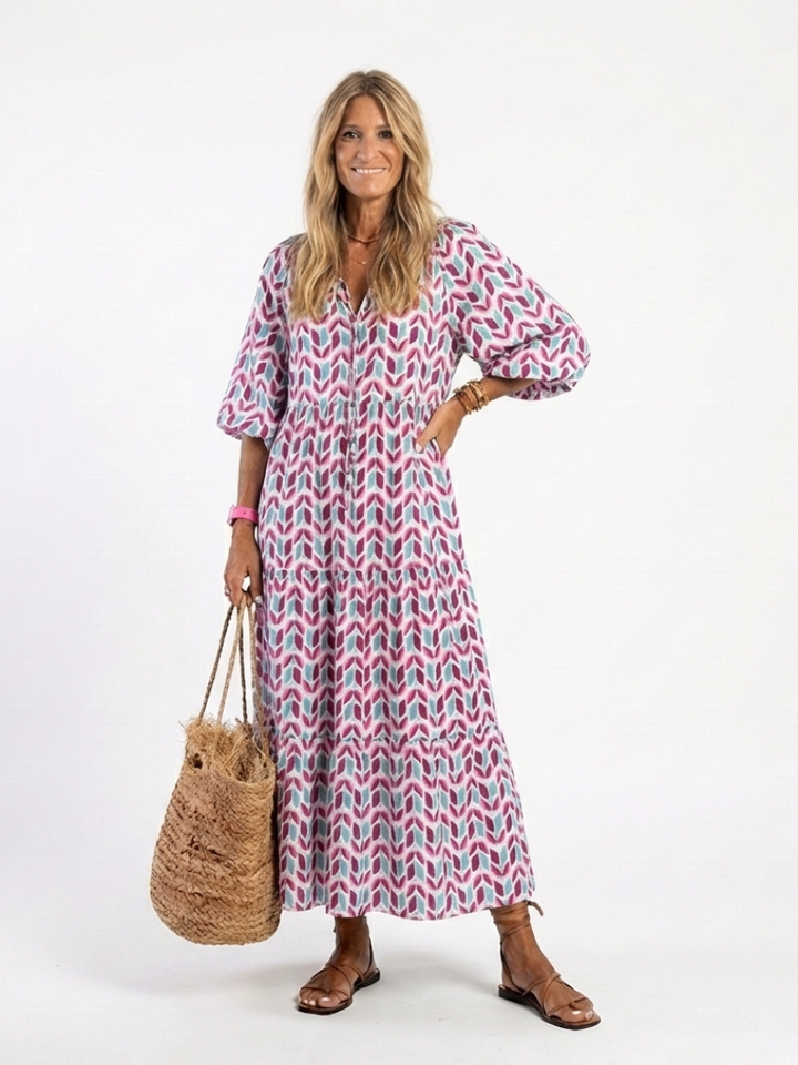 Margot Biarritz - Robe midi à manches longues Mireya
