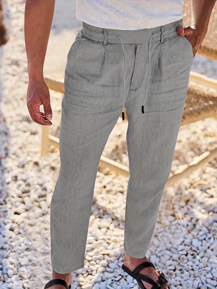 Margot Biarritz - Pantalons larges en lin avec cordon
