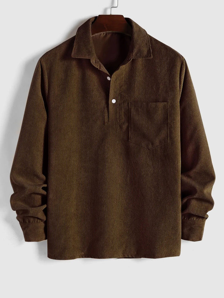 Margot Biarritz - Chemise à manches longues demi-boutons pour homme