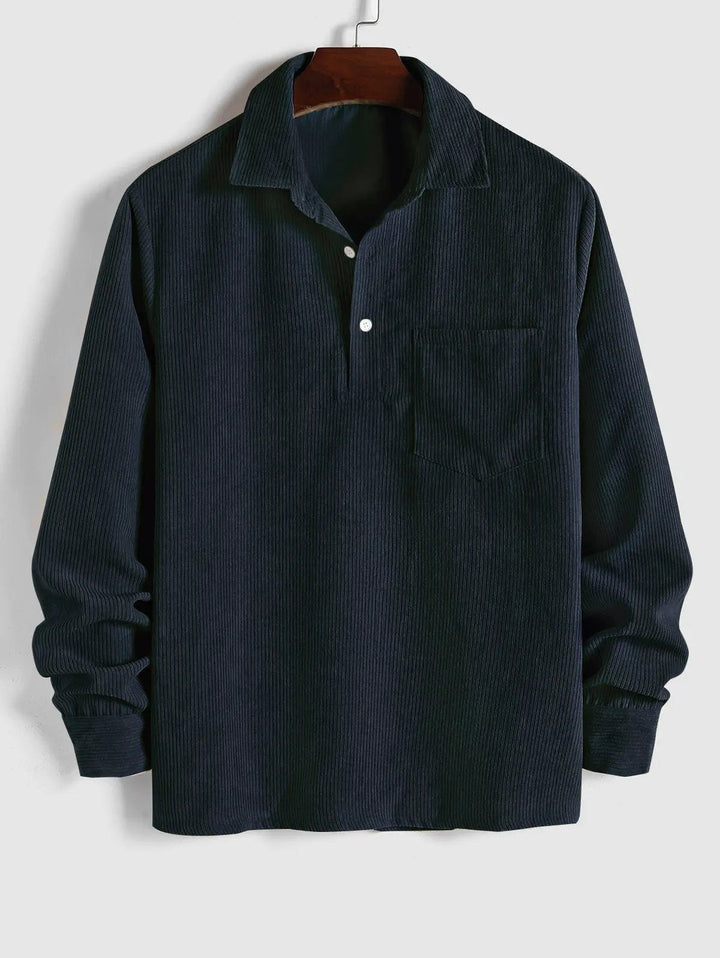 Margot Biarritz - Chemise à manches longues demi-boutons pour homme