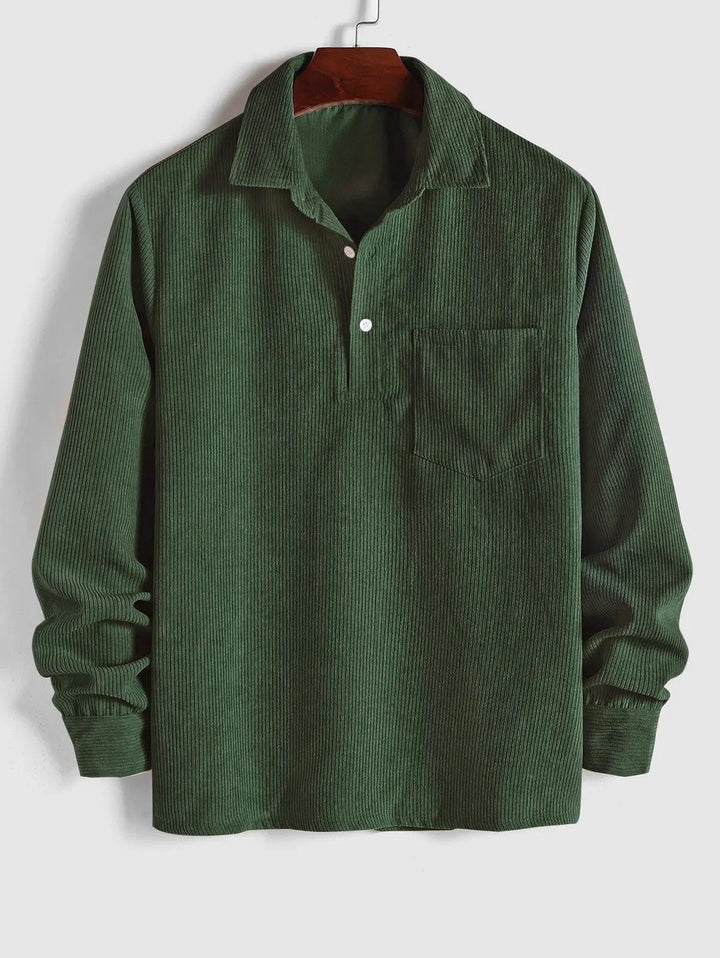 Margot Biarritz - Chemise à manches longues demi-boutons pour homme