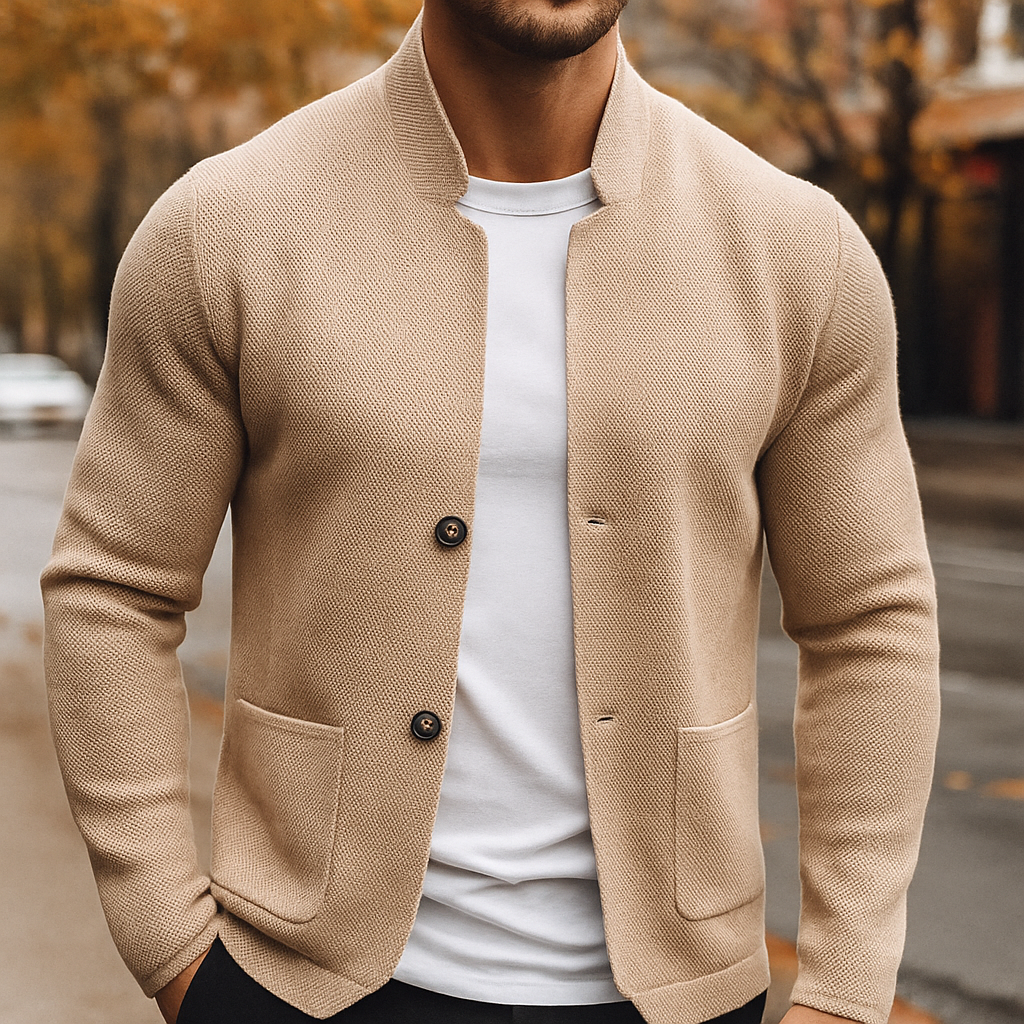 Margot Biarritz - Cardigan en laine tricotée pour homme