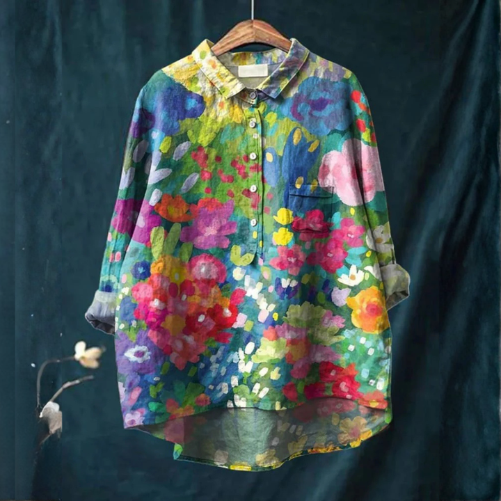 Margot Biarritz - Chemise Élégante à Motif Capucine