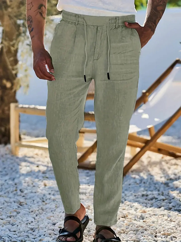 Margot Biarritz - Pantalons larges en lin avec cordon