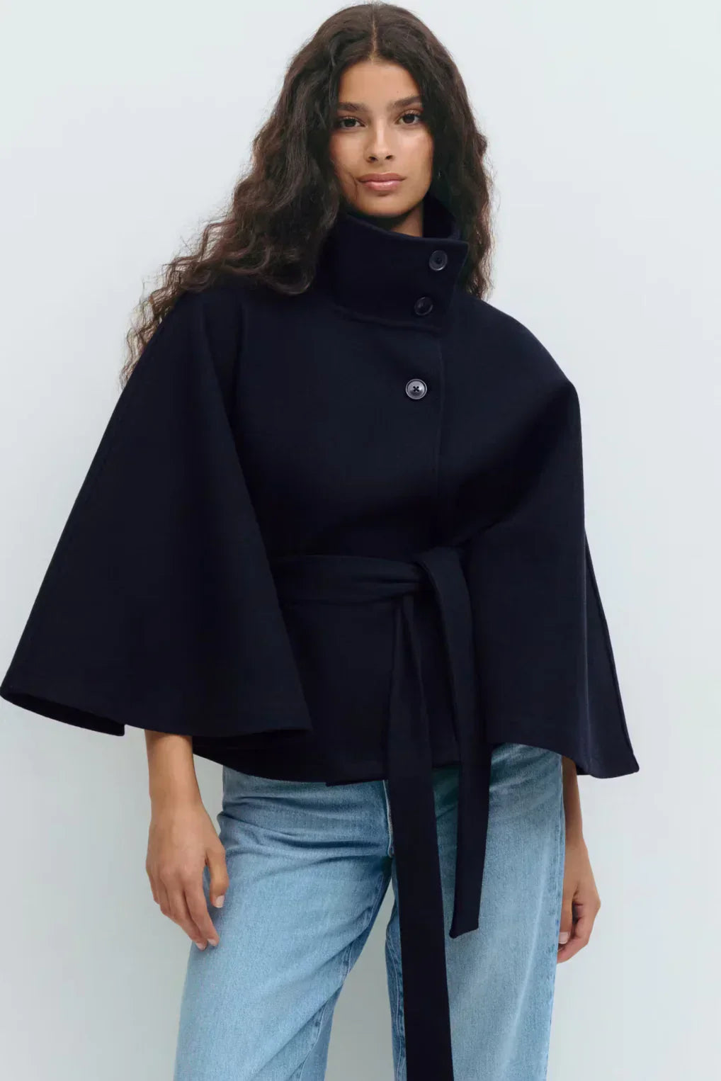 Margot Biarritz - Veste cape avec ceinture