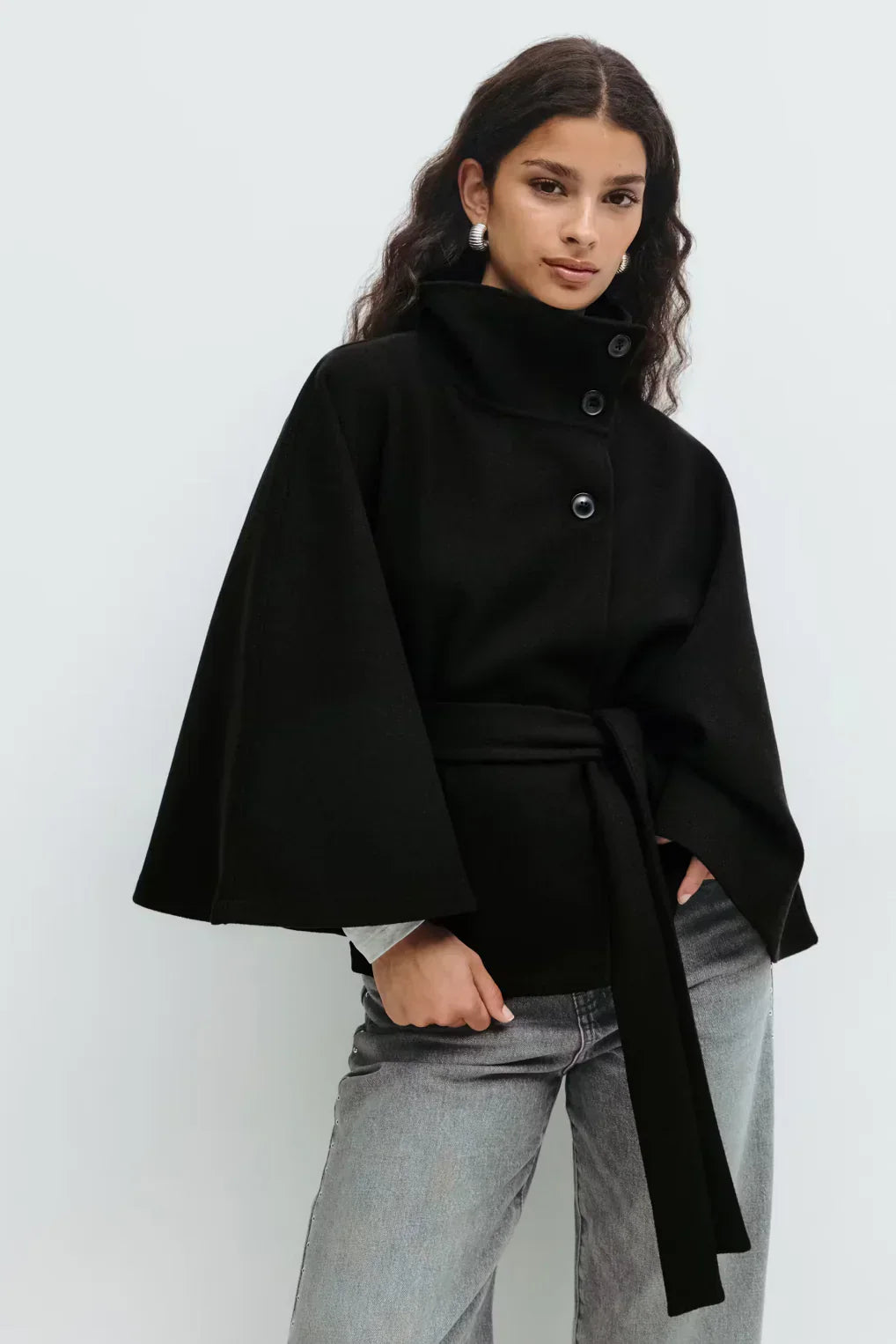 Margot Biarritz - Veste cape avec ceinture