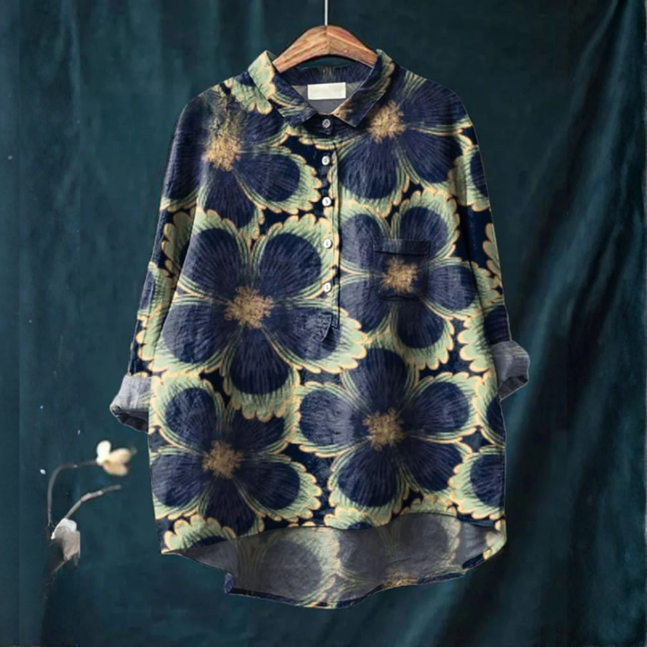 Margot Biarritz - Chemise Élégante à Motif Delphine