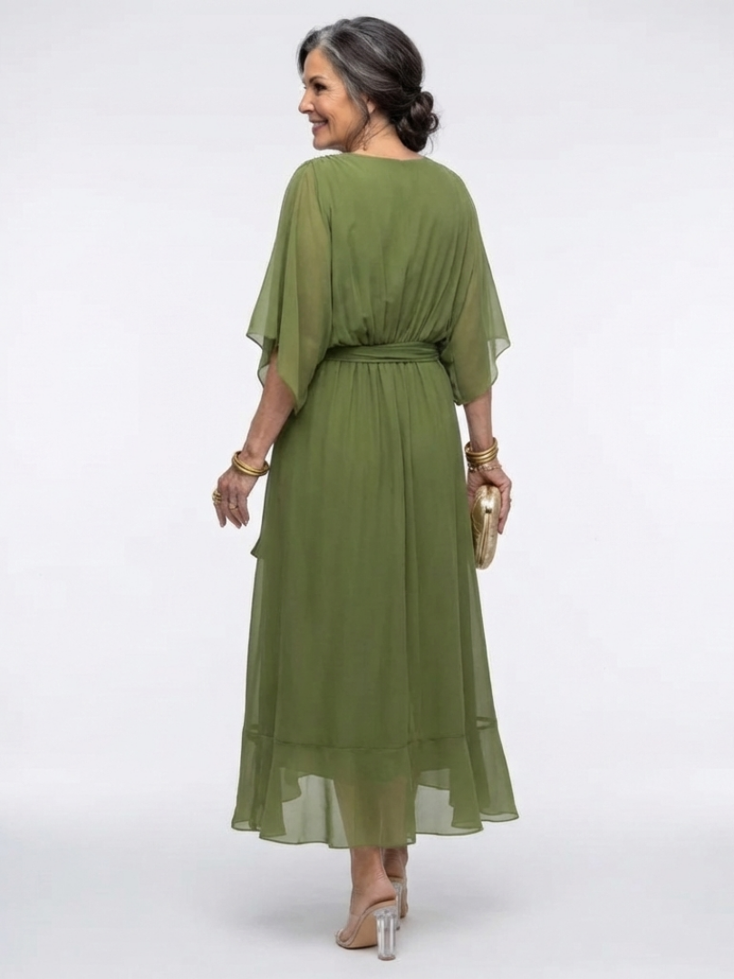 Margot Biarritz - Robe Midi Drapée à Encolure Elysia