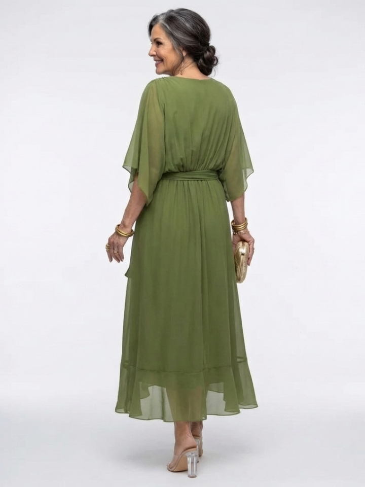 Margot Biarritz - Robe Midi Drapée à Encolure Elysia