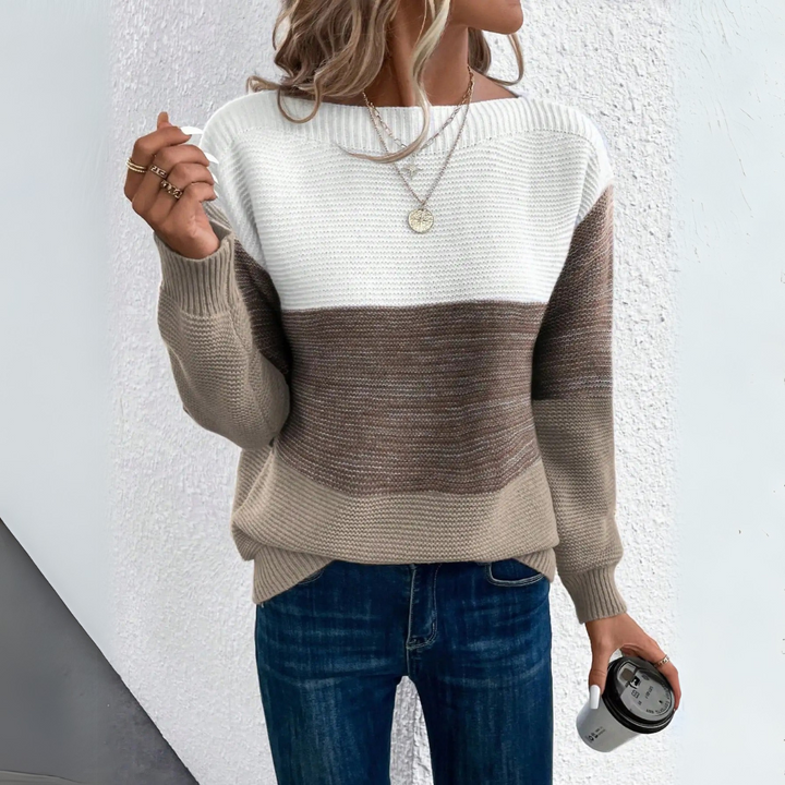 Margot Biarritz - Pull Chic en Morceaux Tricolores