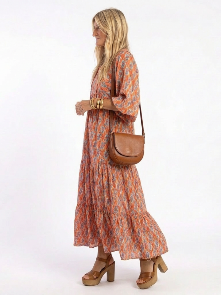 Margot Biarritz - Robe Midi à Imprimé Géométrique Amara