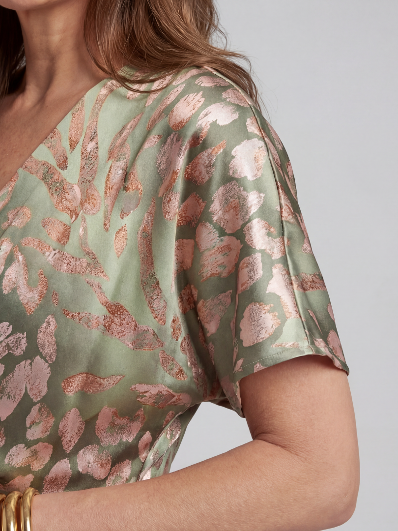 Margot Biarritz - Robe Midi Imprimée Abstrait Coralie