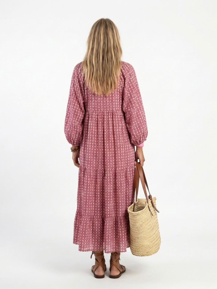 Margot Biarritz - Robe Midi Imprimée Géométrique Arlette