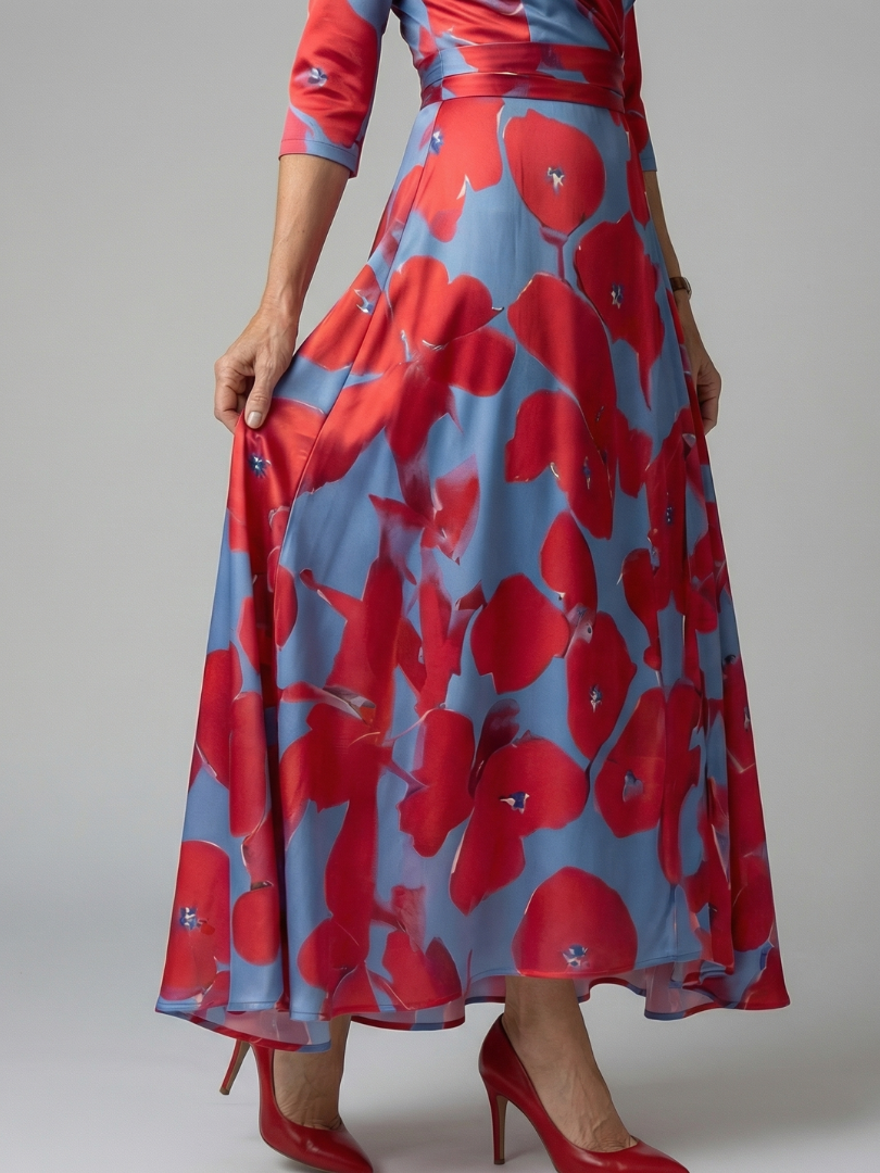 Margot Biarritz - Robe Midi Croisée à Col Celine