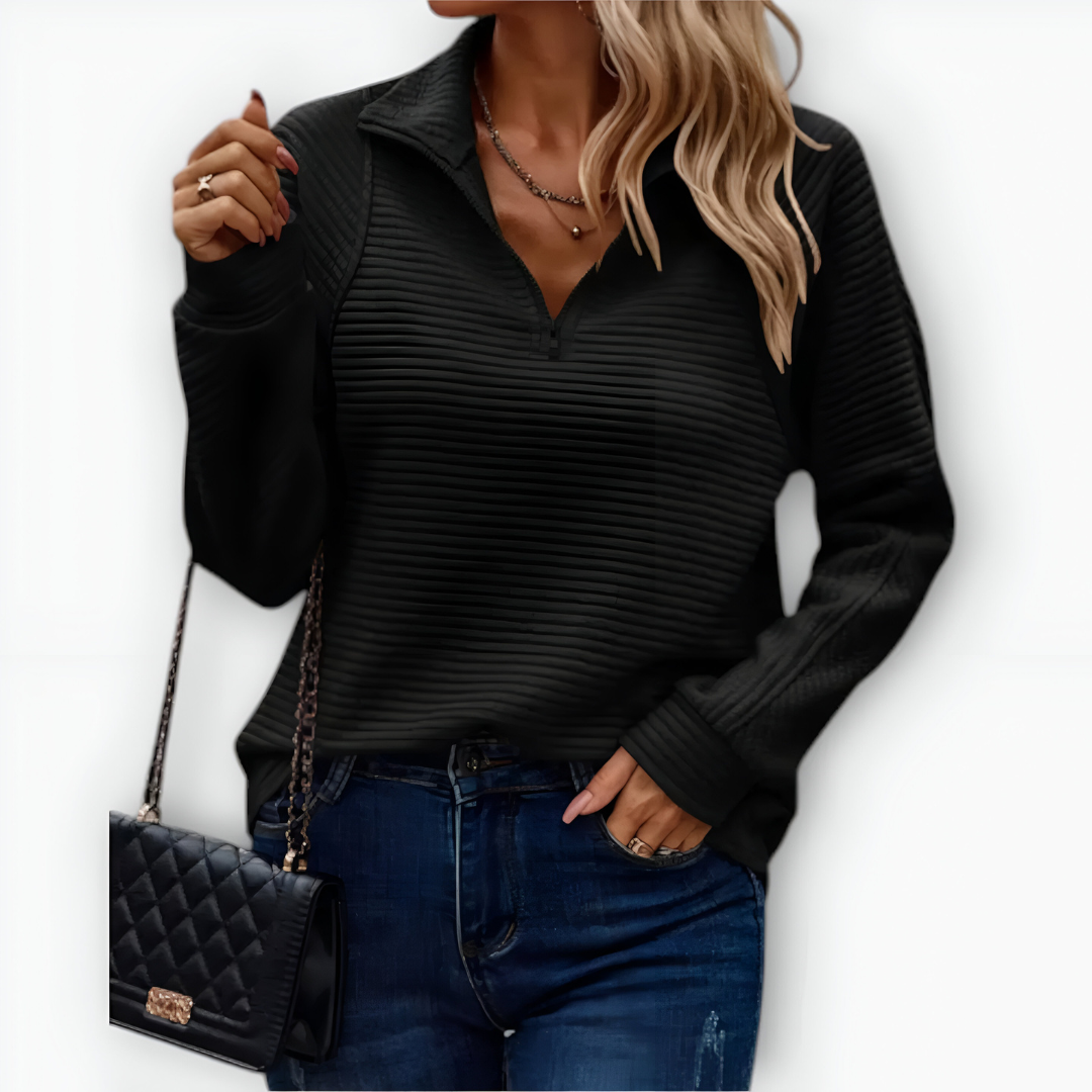 Margot Biarritz - Pull élégant avec demi-fermeture