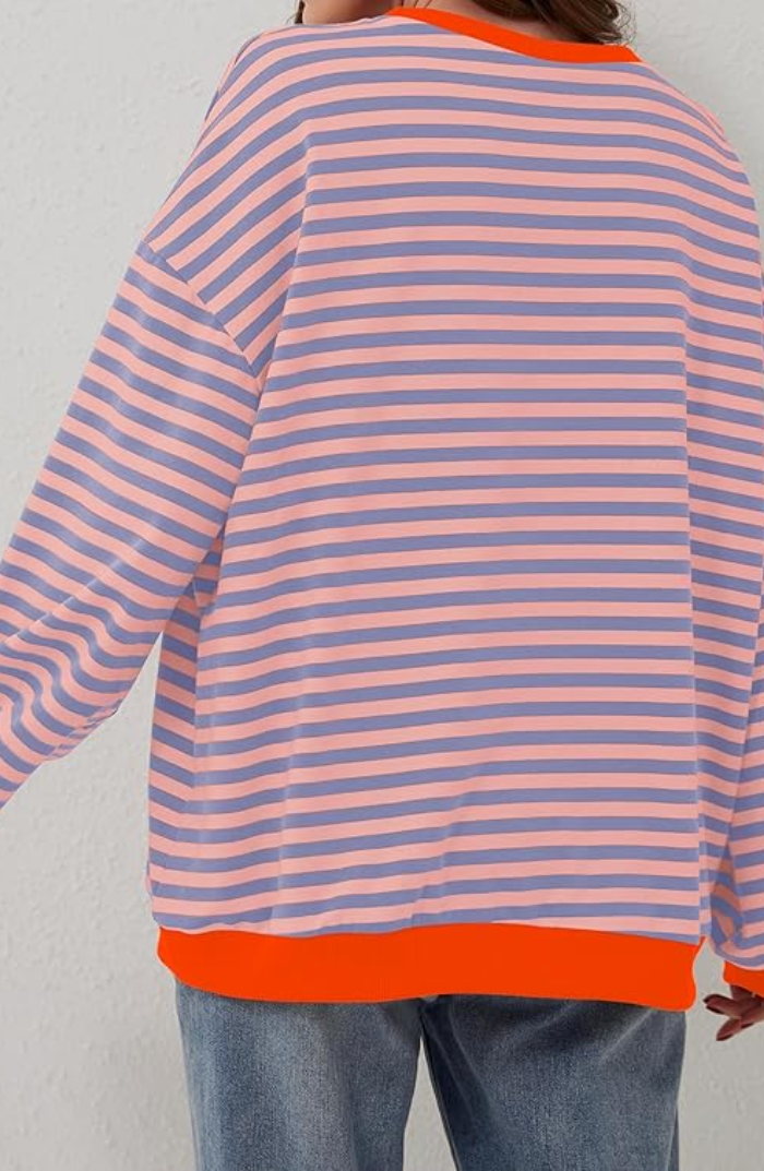 Margot Biarritz - Pull Oversized Rayé à Manches Longues