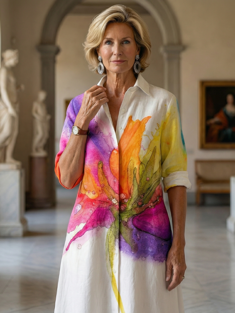 Margot Biarritz - Robe de Jardin Peinte Ulyssa